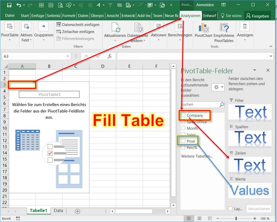 make a table in excel for mac
